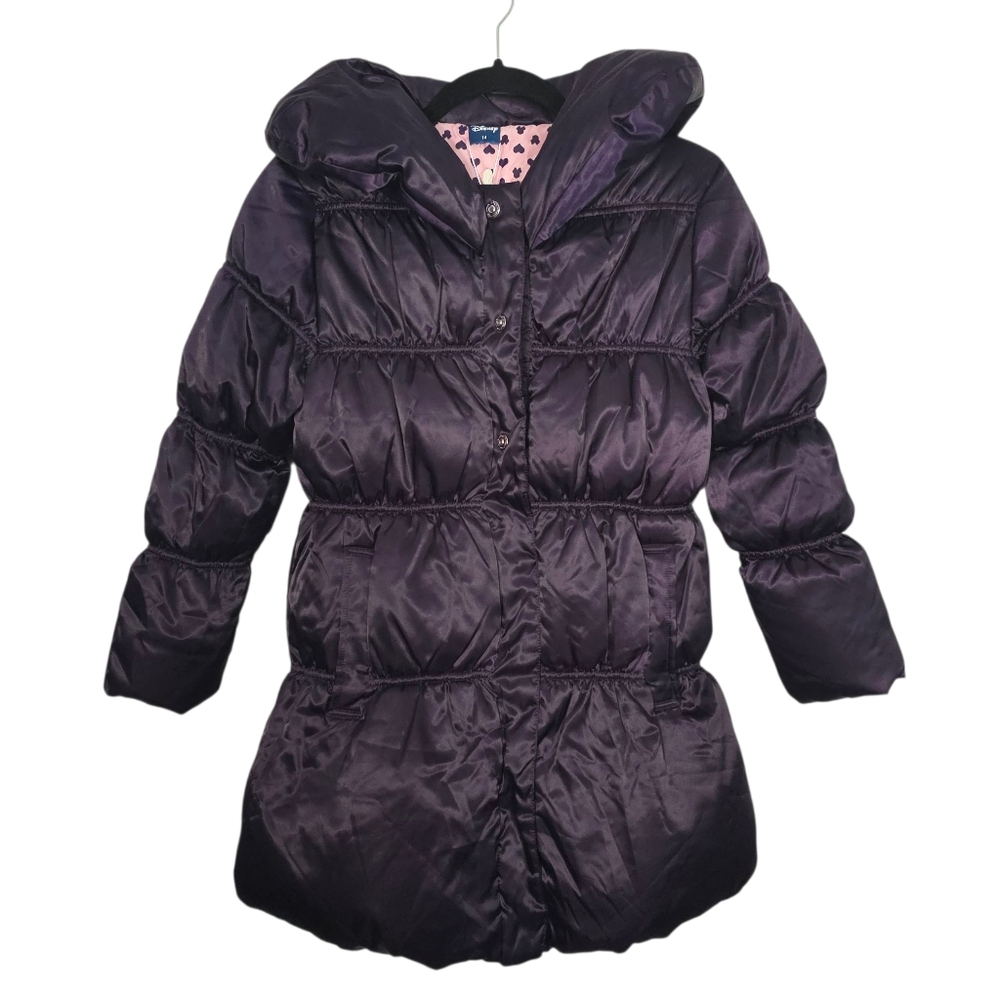 Disney Kids Purple Down Puffer Jacket Size 14